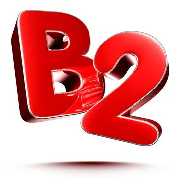 B2 red 3D illustration on white background with clipping path. Stock Illustration