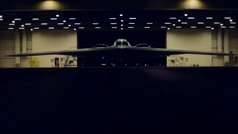 B2 Stealth Bomber in Hanger Video stock 112067576