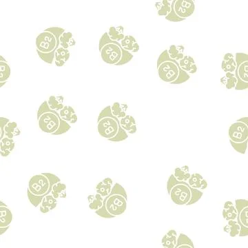 B2 vitamin glyph seamless pattern Stock Illustration