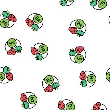 B2 vitamin vector seamless pattern Stock Illustration