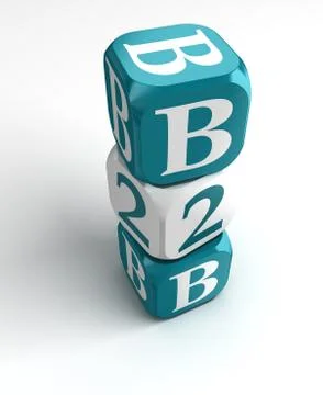 B2b blue white box tower Illustrazione stock