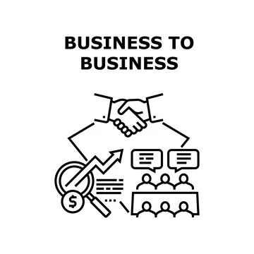 B2B Business Vector Concept Black Illustration Stock Illustration