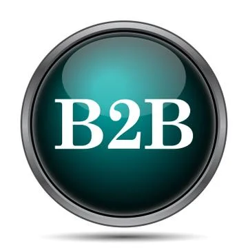 B2B icon. Internet button on white background.. Stock Illustration