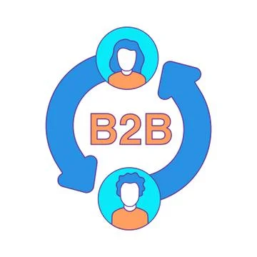 B2b icon isolated on white background vector illustration. Business to busine Stock Illustration