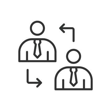 B2B, icon in line design. b2b, business, trade, partnership, transaction Stock Illustration