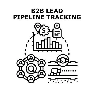 B2b lead pipeline tracking and management process Stock Illustration