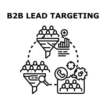 B2b lead targeting strategy for sales generation process Illustration