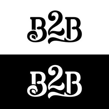 B2B logo vector design template on white and black Stock Illustration