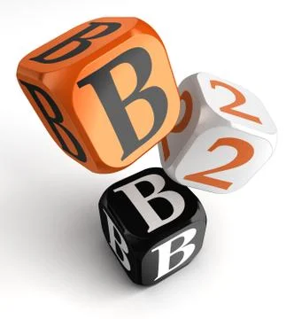 B2b orange black dice blocks Stock Illustration