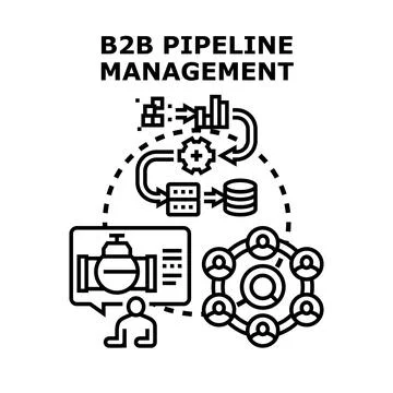 B2b pipeline management optimizing sales process Stock Illustration