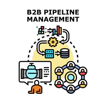B2b pipeline management optimizing sales process Stock Illustration