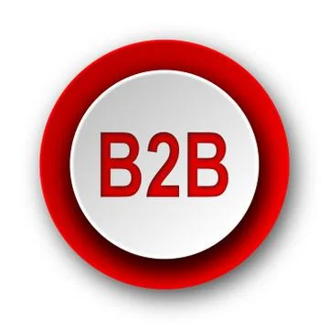 B2b red modern web icon on white background. Illustrazione stock