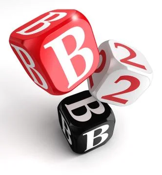 B2b red white black blocks Stock Illustration