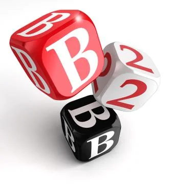 B2b red white black blocks Stock Illustration
