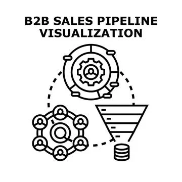 B2b sales pipeline visualization process concept Stock Illustration