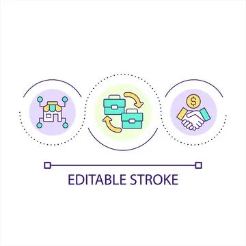 B2B service loop concept icon Stock Illustration
