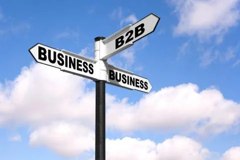 B2b signpost Stock Photos
