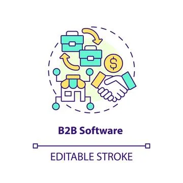 B2B software concept icon 스톡 일러스트