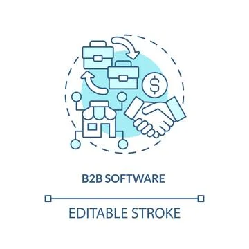B2B software turquoise concept icon Stock-Illustration