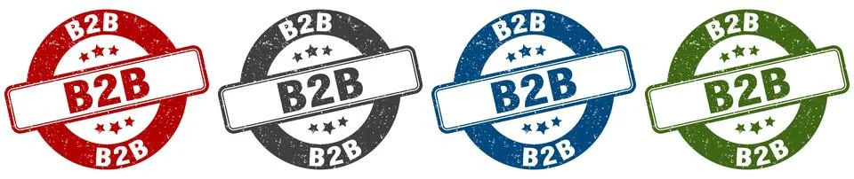 B2b stamp. b2b round stamp set isolated on white background Stock Illustration