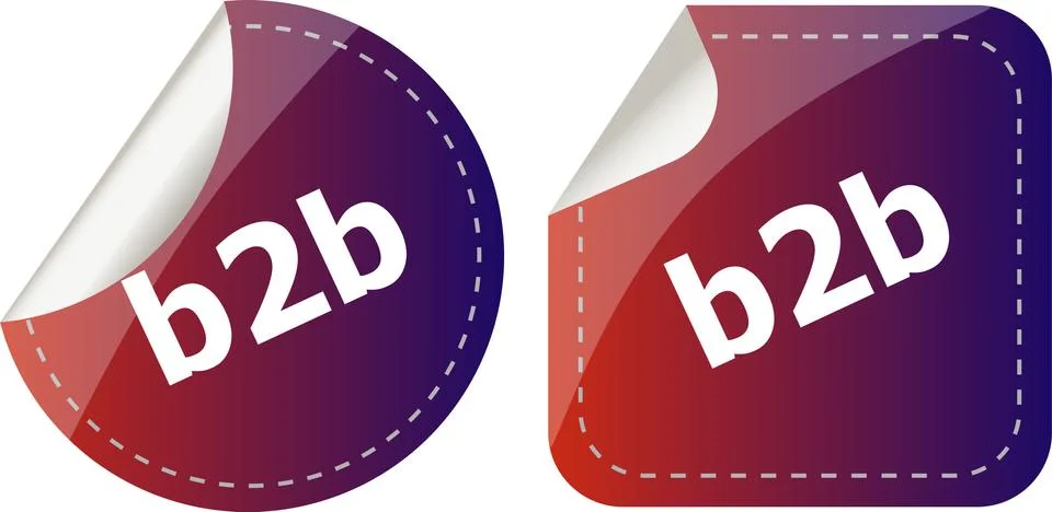 B2b. stickers set, web icon button isolated on white Stock Illustration