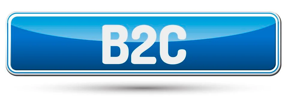 B2C - Abstract beautiful button with text. Stock Illustration