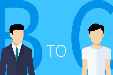 B2C concept illustration Illustrazione stock