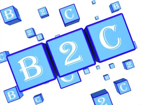 B2c Dice Represents Business To Customer And Client 3d Rendering Ilustración de archivo
