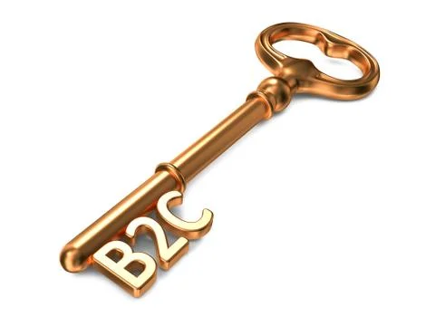 B2C - Golden Key. Stock Illustration