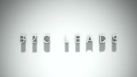 B2c leads 3D title animation with shadows on a white background Stock Footage 297273956