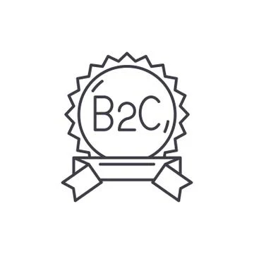B2c line icon concept. B2c vector linear illustration, symbol, sign Stock Illustration