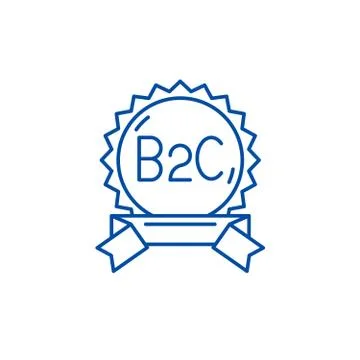 B2c line icon concept. B2c flat  vector symbol, sign, outline illustration. Stock Illustration