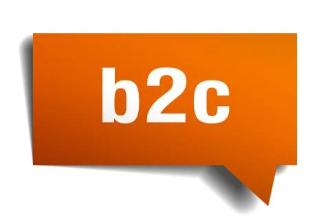 B2c orange 3d speech bubble Stock Illustration