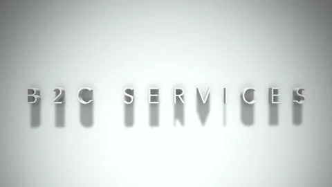 B2c services  3D title animation white text on a white background Stock Footage 299636471