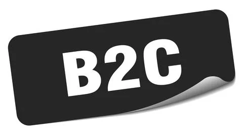 B2c sticker. b2c label Stock Illustration