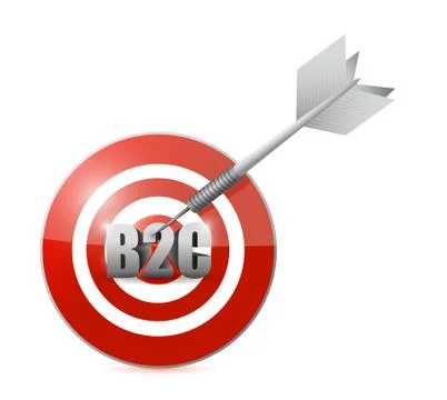 B2c target cloud currency concept illustration Stock Illustration