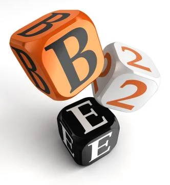 B2e orange black dice blocks Stock Illustration