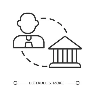 B2G model linear icon Illustrazione stock