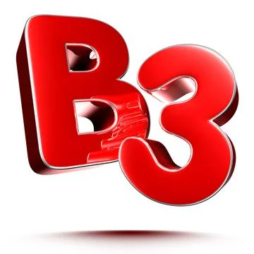 B3 red 3D illustration on white background with clipping path. 库存插图