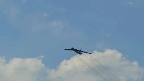B52 bomber flypast Stock Footage 98131713