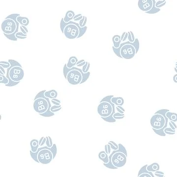 B6 vitamin glyph seamless pattern Illustrazione stock