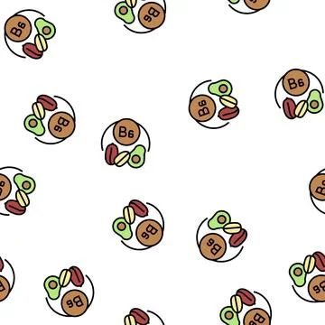B6 vitamin vector seamless pattern Stock Illustration