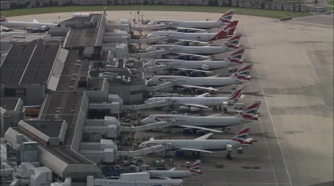 Ba Jets On Stand At Terminal Four Stock Footage 65255969