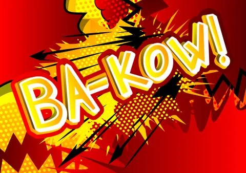Ba-kow! - Vector illustrated comic book style expression. Stock Illustration