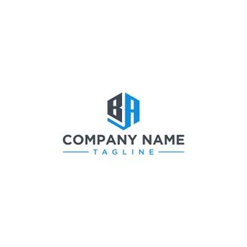 BA letter icon hexagon shape Stock Illustration