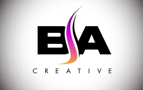 BA Letter Logo Design with Creative Shoosh and Modern Look Illustrazione stock