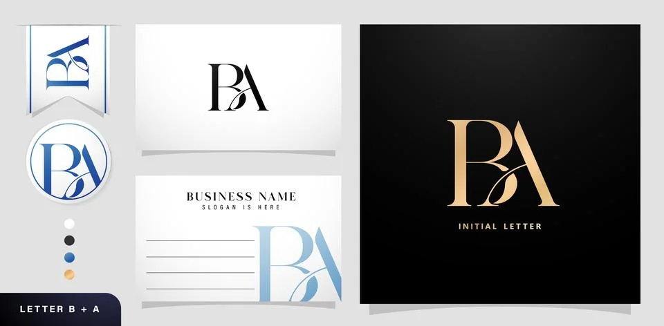BA Monogram Letter Stock Illustration