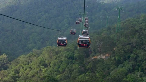 Ba Na Hills Cable Car in Da Nang, Vietnam Stock Footage 319973354