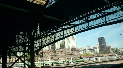 BA train station dutch angle Stock Footage 10796719