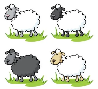 Baa lambs Stock Illustration